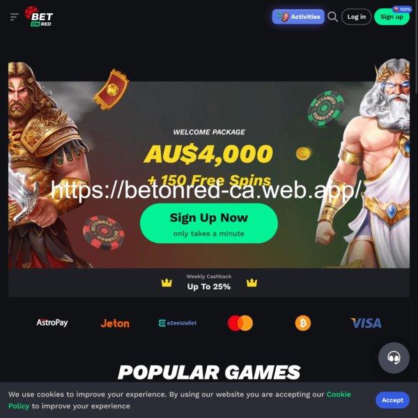 BetOnRed Casino Homepage Bonus