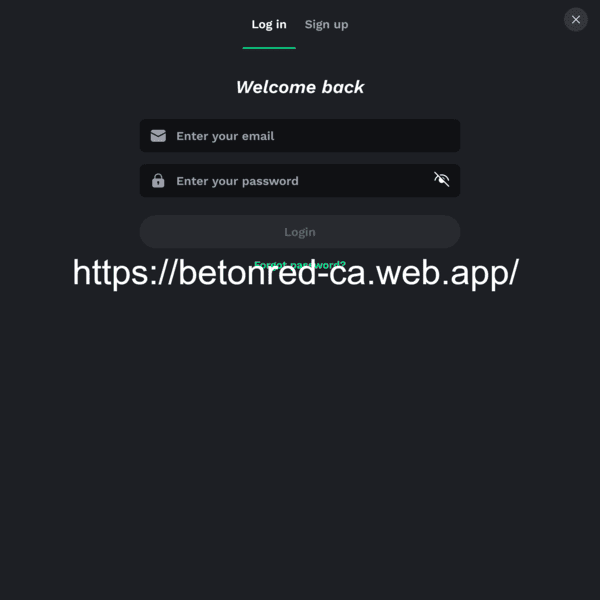 BetOnRed Casino Login Form