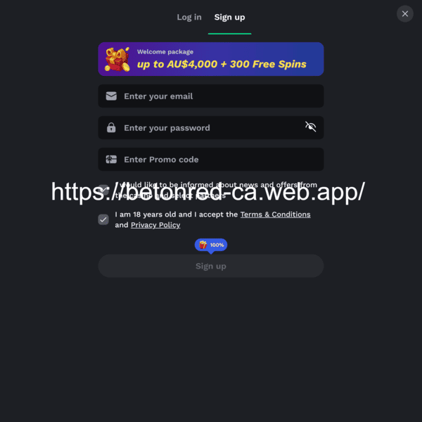BetOnRed Casino Signup Form